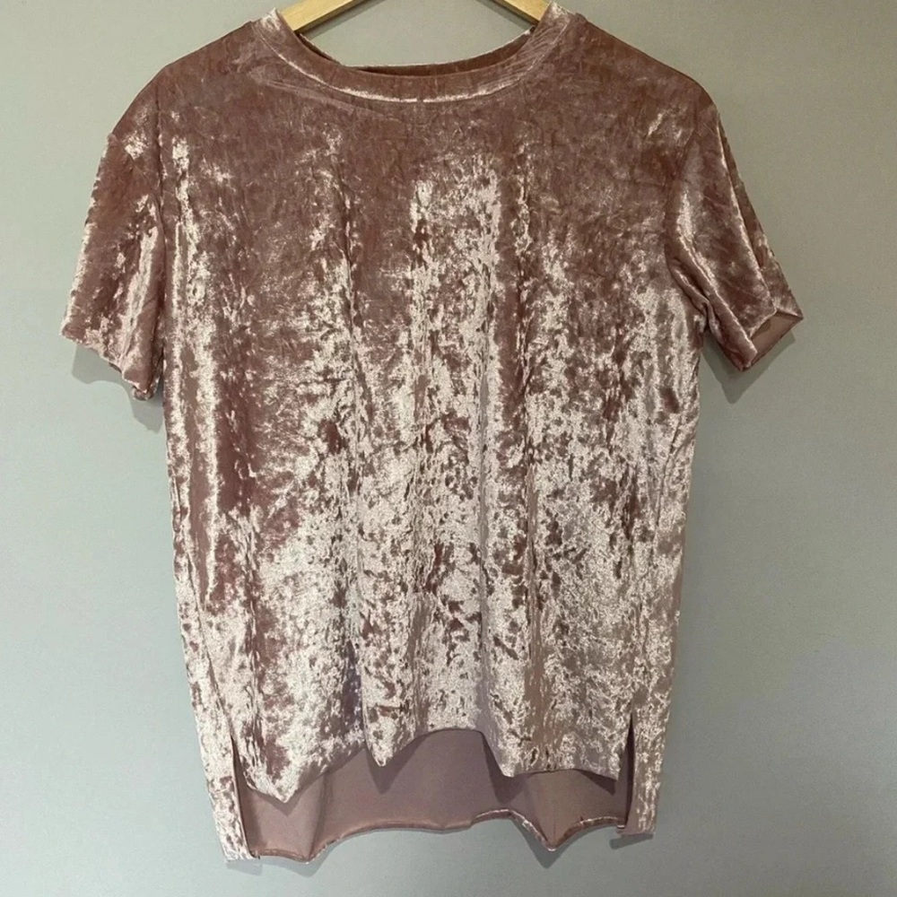 Project 28 Pink Crushed Velvet T-Shirt
